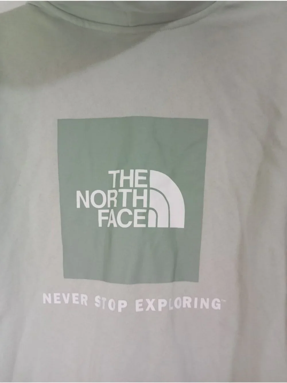 The North Face Mens Light Green Pullover Hoodie Size S Cotton Blend